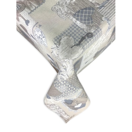 BEIGE TYROLEAN HEART DORY TABLECLOTH MARGOT