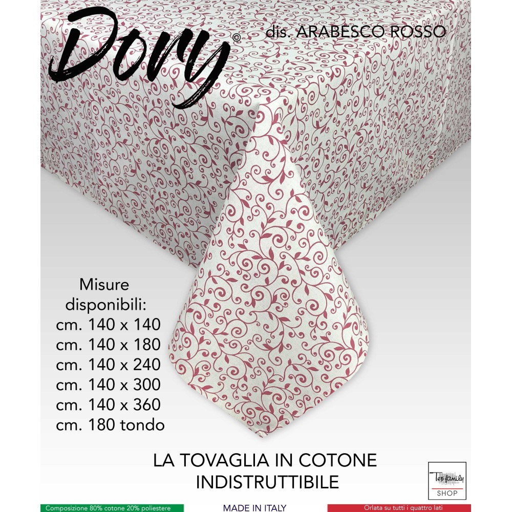 NAPPE DORY ARABESQUE EN COTON ROUGE