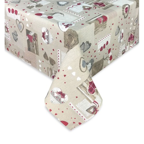 DORY TYROLEAN TABLECLOTH HEART HOLLY in cotton