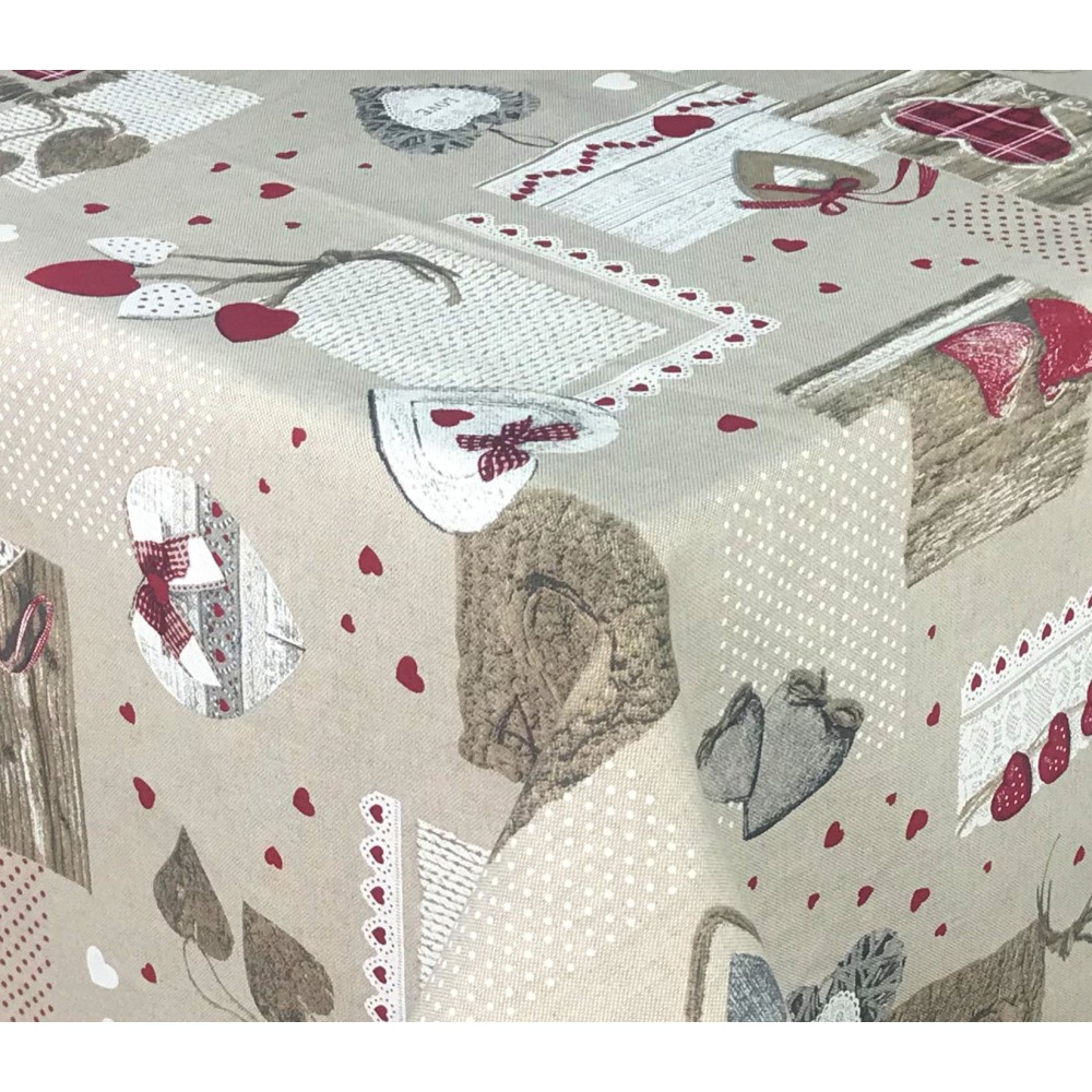 DORY TYROLEAN TABLECLOTH HEART HOLLY in cotton
