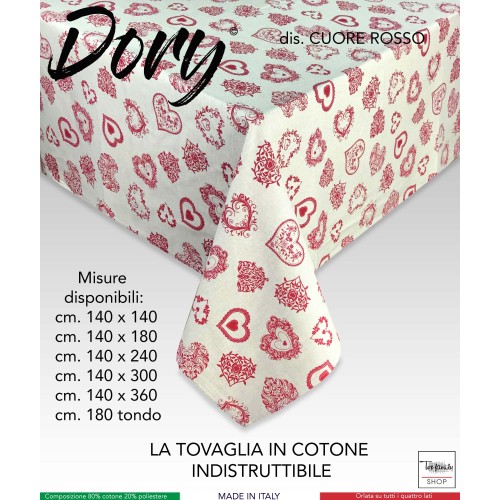 TIROLER DORY TISCHDECKE ROTES HERZ