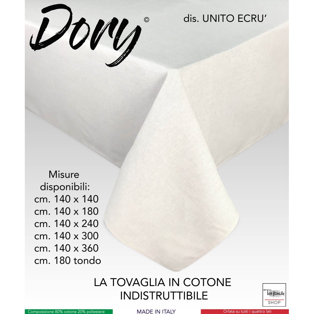 DORY UNITA BEIGE ECRU COTTON TABLECLOTH