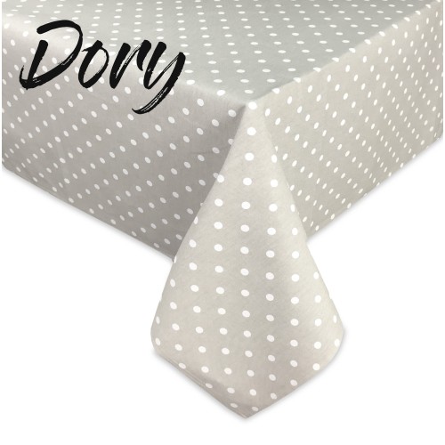 DORY TISCHDECKE WEISS POLKA DOTS Design aus Baumwolle