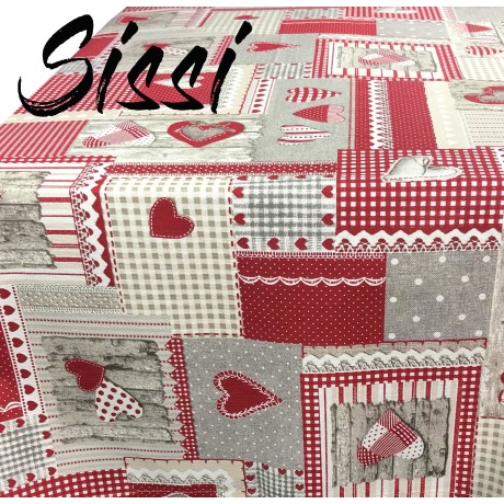 MANTEL SISSI EN ALGODÓN APRICA ROJO