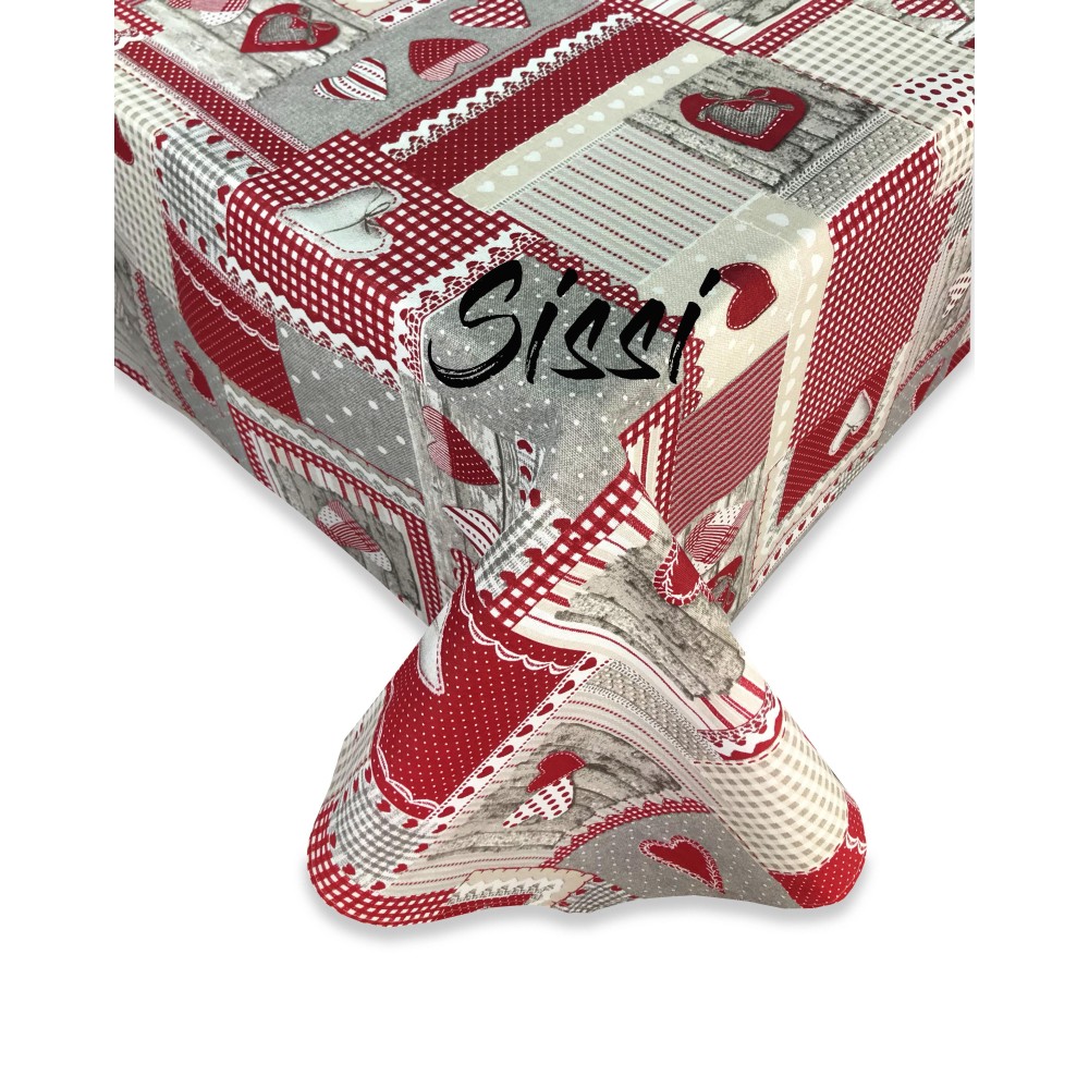 SISSI cotton tablecloth APRICA RED cotton