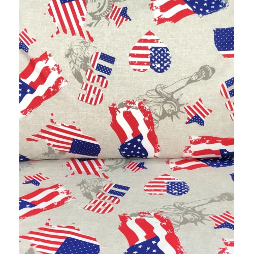 FUNDA NÓRDICA BANDERA AMERICANA AMERICANA DIS. BANDERA