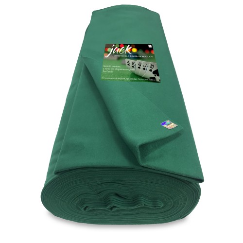 COPRITAVOLO PANNO JACK GIOCO CARTE POKER ACRILICO VERDE A METRO SU MISURA H.cm. 150 CON OLOGRAMMA
