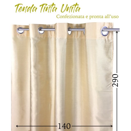 CORTINA AMARILLO DORADO COLOR LISO CM.140X290 EMPAQUETADO