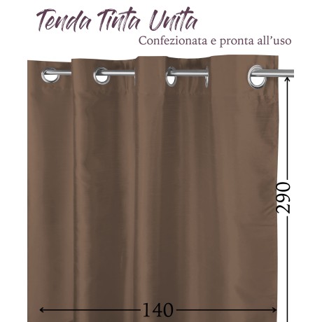 SOLID BROWN CURTAIN CM.140X290 PACKAGED