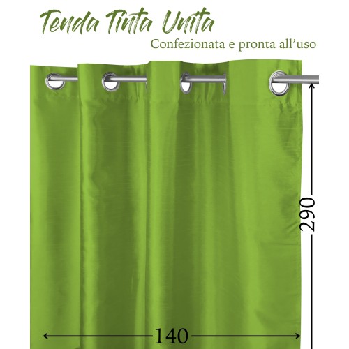 Cortina SHAY en color liso VERDE cm. 140X290 EMPAQUETADO