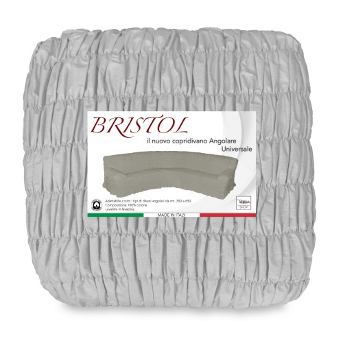 BRISTOL FUNDA DE SOFÁ ESQUINA UNIVERSAL GRIS CLARO LISO