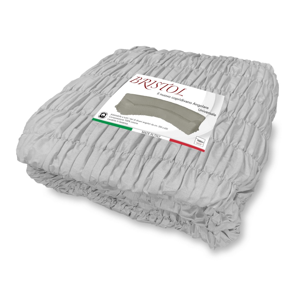 BRISTOL FUNDA DE SOFÁ ESQUINA UNIVERSAL GRIS CLARO LISO