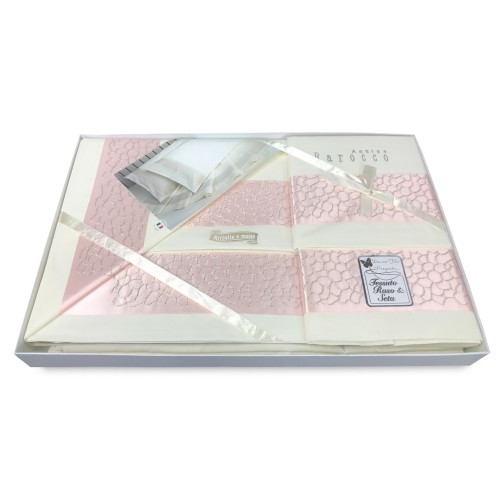 SHARON SHEET SET WITH PINK APPLIED EDGE DOUBLE WEDDING IDEA