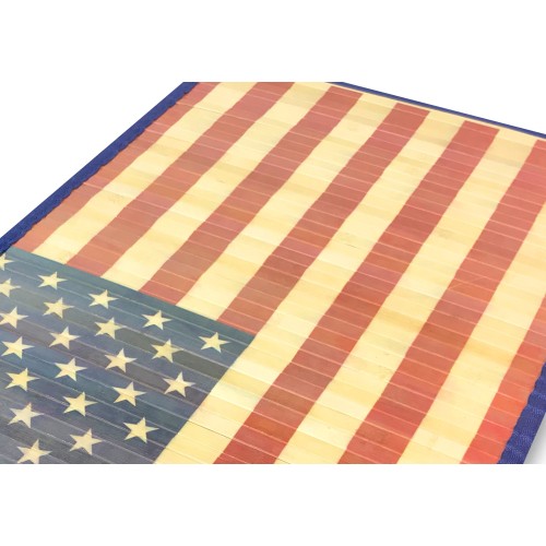 TEPPICH AUS BAMBUSHOLZ CM. 50X80 AMERIKA AMERIKANISCHE FLAGGE