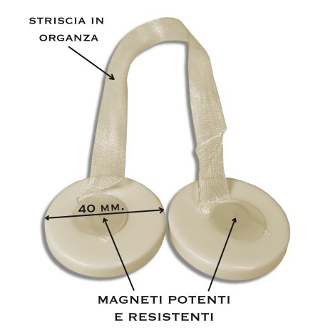 MAGNET GARDINENSTOPPER ELENA CREME MAGNETE FÜR GARDINEN GARDINENSTOPPER PERLMUTT