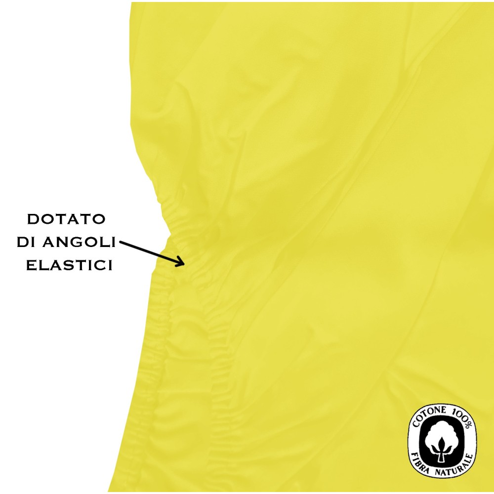 FRANCY FITTED SHEET FRENCH YELLOW 1 AND A HALF LARGE MAXI