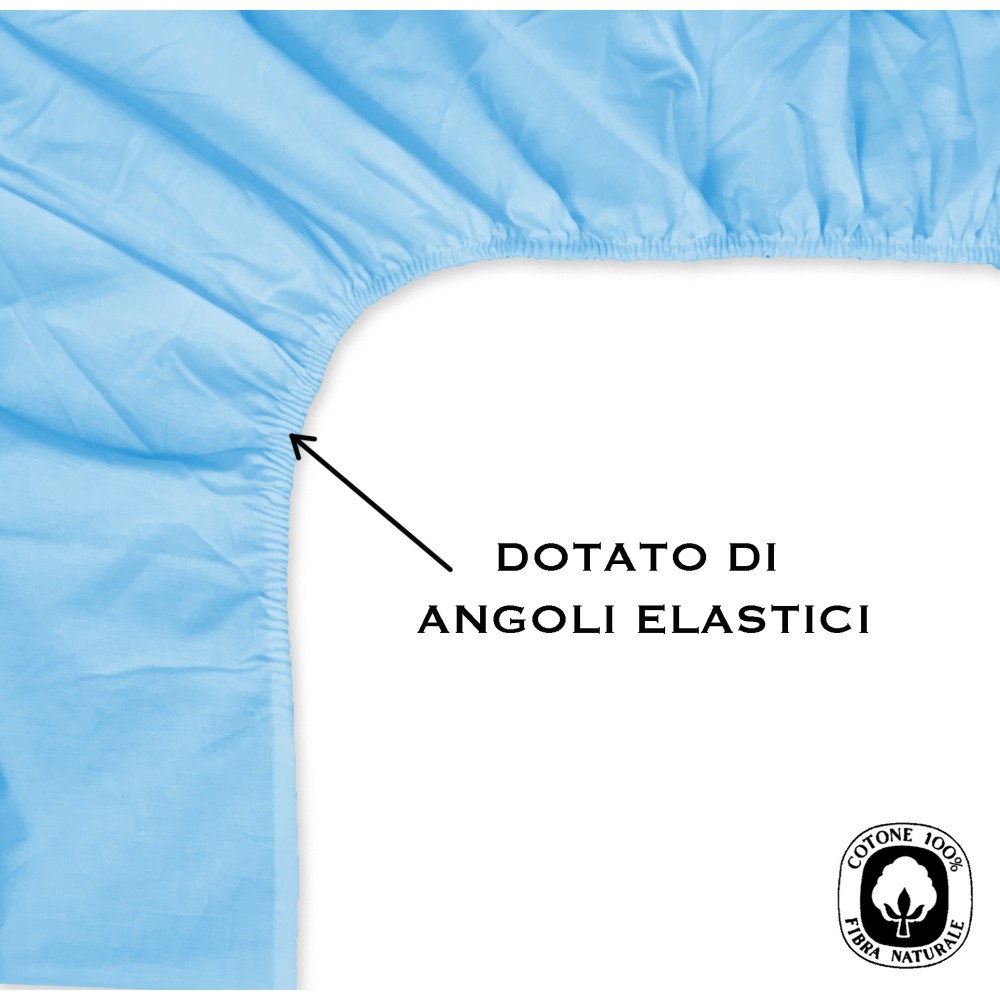 LENZUOLO FRANCY CON ANGOLI AZZURRO FRANCESE 1 PIAZZA E MEZZA GRANDE MAXI