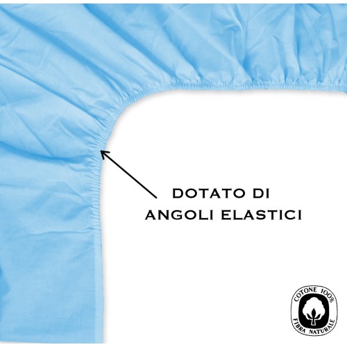 LENZUOLO FRANCY CON ANGOLI AZZURRO FRANCESE 1 PIAZZA E MEZZA GRANDE MAXI