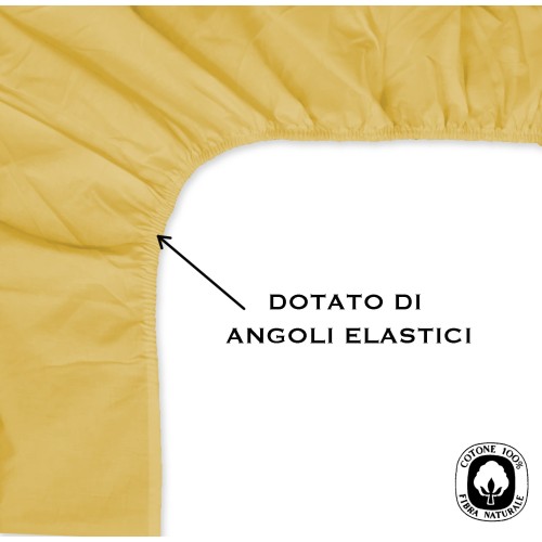 FRANCY YELLOW FRENCH OCHRE FITTED SHEET 1 AND A HALF LARGE MAXI