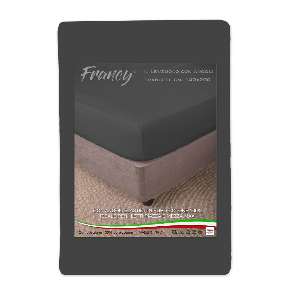 SPANNBETTTUCH FRANCY DUNKELGRAU FRANZÖSISCH 1 1/2 GROSSE MAXI SPANNBETTTUCH FRANCY DUNKELGRAU FRANZÖSISCH 1 1/2 GROSSE MAXI