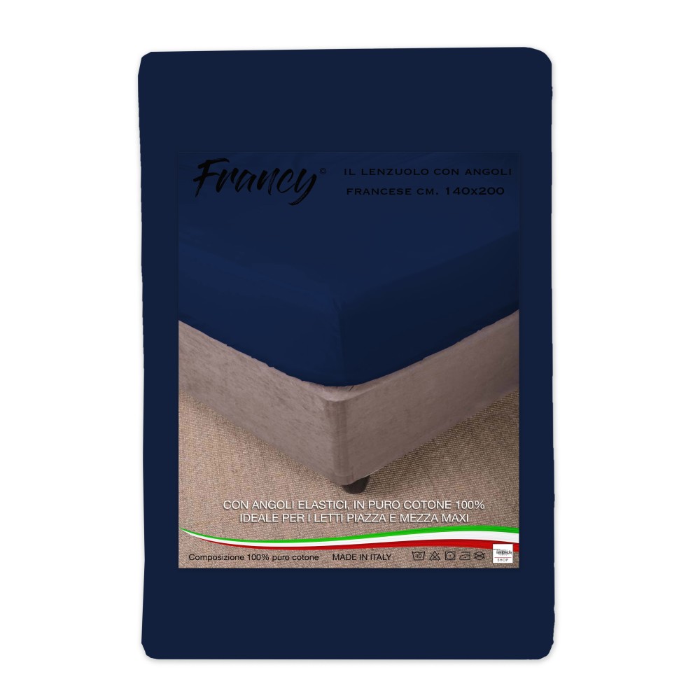 DRAP HOUSSE AVEC COINS, FANTAISIE BLEU FONCÉ, FRANÇAIS 1 ET UN DEMI-CARRÉ GRAND MAXI DRAP HOUSSE AVEC COINS, FANTAISIE BLEU FONCÉ, FRANÇAIS 1 ET UN DEMI-CARRÉ GRAND MAXI