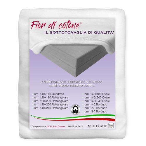 TABLE SAVER UNDER THE TABLECLOTH FIOR DI COTONE © super cloth DOUBLE PURE COTTON FABRIC