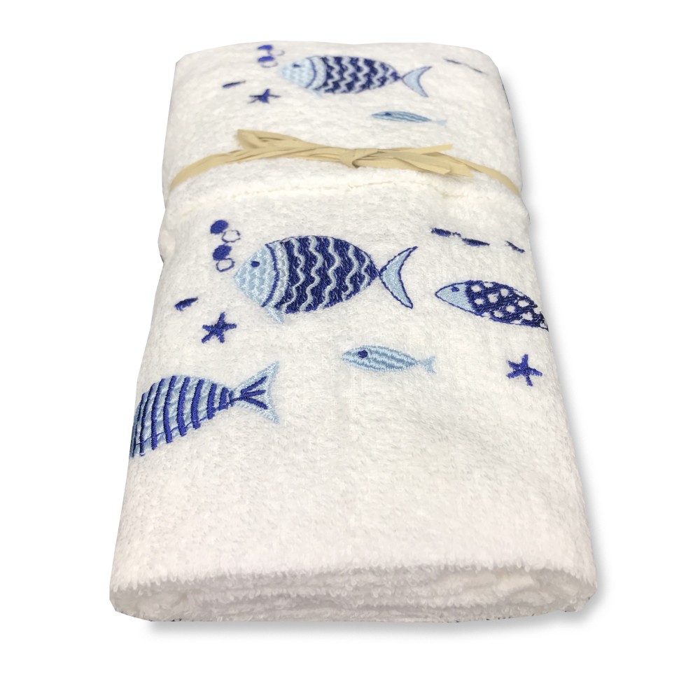 SET ASCIUGAMANI MARE PESCIOLINI FONDO BIANCO CON OMAGGIO SET ASCIUGAMANI MARE PESCIOLINI FONDO BIANCO CON OMAGGIO