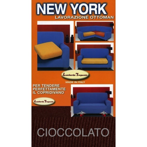 Copridivano New York Cioccolato Elasticizzato, Antigraffio, per Divani con Braccioli, Telo Divano Universale, Made in Italy