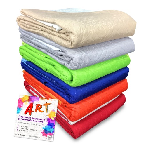 GESTEPPTE TAGESDECKE KUNST EINFARBIG ZWEIFARBIG