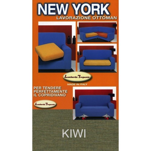 Copridivano New York Verde Kiwi Elasticizzato, Antigraffio, per Divani con Braccioli, Telo Divano Universale, Made in Italy