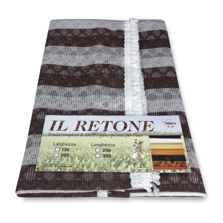 OUTDOOR MOSQUITO NET AWNING, GARDEN RETONE BROWN STRIPE IN TWO SIZES