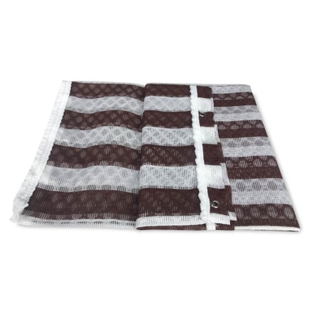 OUTDOOR MOSQUITO NET AWNING, GARDEN RETONE BROWN STRIPE IN TWO SIZES