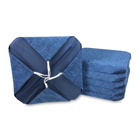 FUNDA DE SILLA CON ALAS DE COLOR LISO EN TEJIDO CHENILLA AZUL