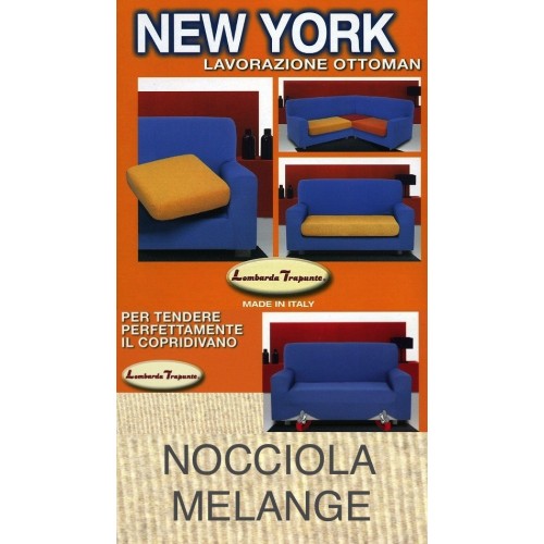 New York Stretch Melange Haselnuss Sofabezug, kratzfest, für Sofas mit Armlehnen, Universalbezug, Made in Italy