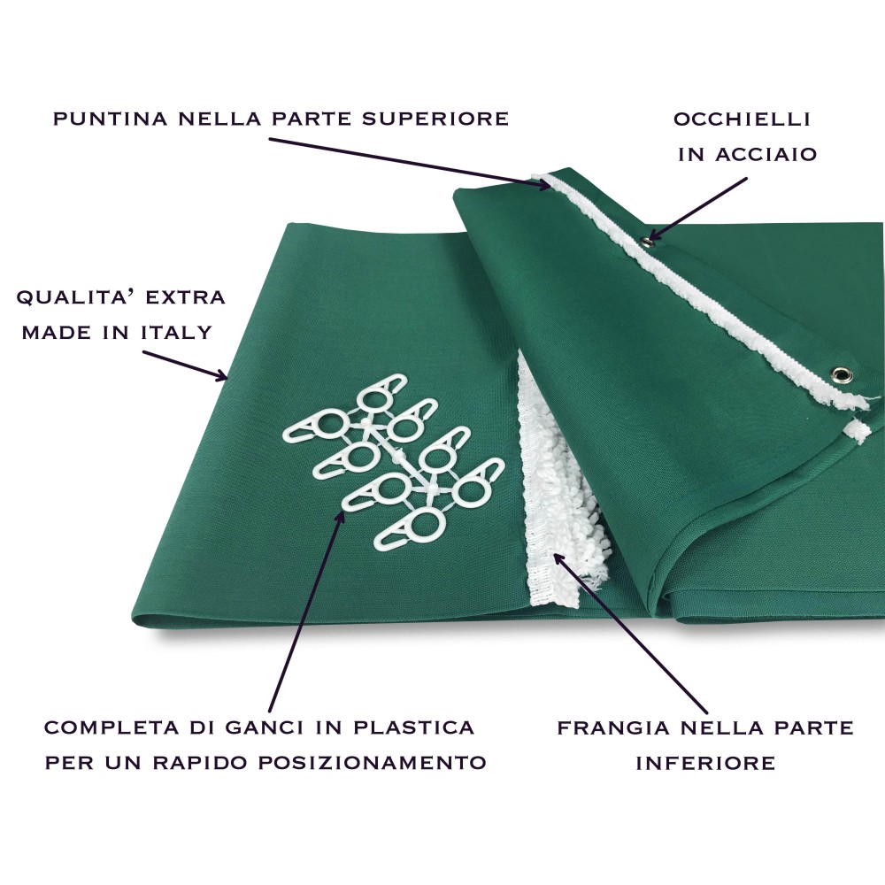 TENDA Sole da ESTERNO GIARDINO Balcone UNITO VERDE confezionata  LARGA 2 METRI