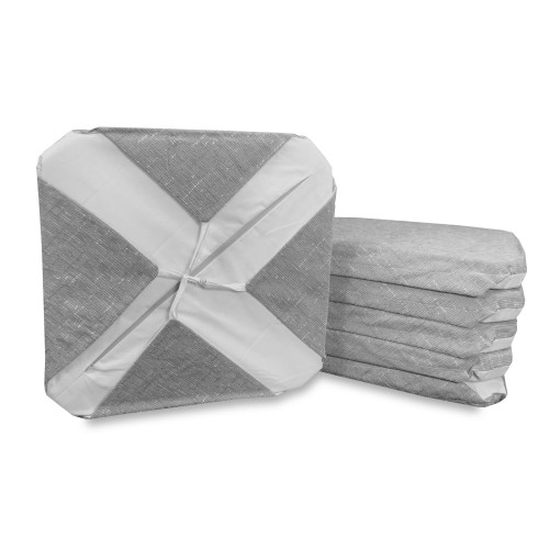 CHAIR COVER WITH SOLID COLOR WINGS IN GRAY CHENILLE FABRIC