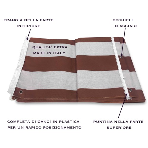 TENDA Sole DA ESTERNO Giardino BALCONE Riga PARI MARRONE Confezionata