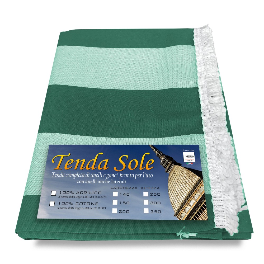 TOLDO DE EXTERIOR JARDÍN BALCÓN INCLUSO RAYA VERDE EMPAQUETADO