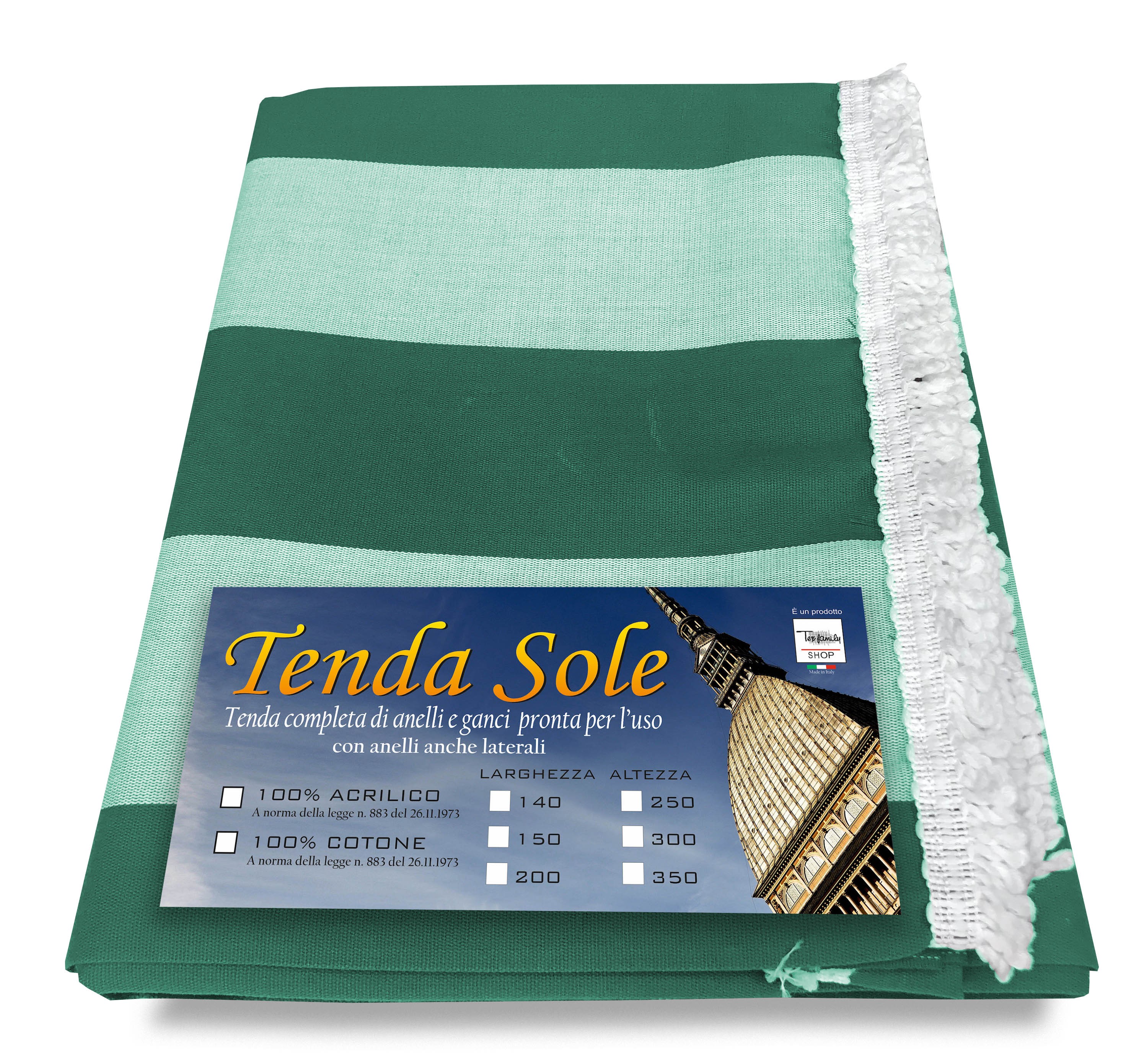 TENDA Sole da ESTERNO Giardino BALCONE Riga PARI VERDE