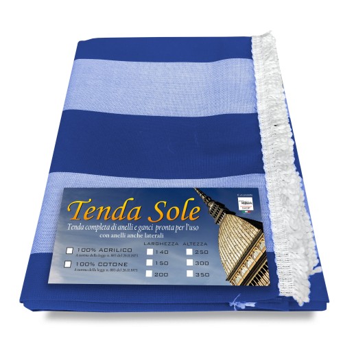 TOLDO DE EXTERIOR JARDÍN BALCÓN Raya PARI AZUL Empaquetado