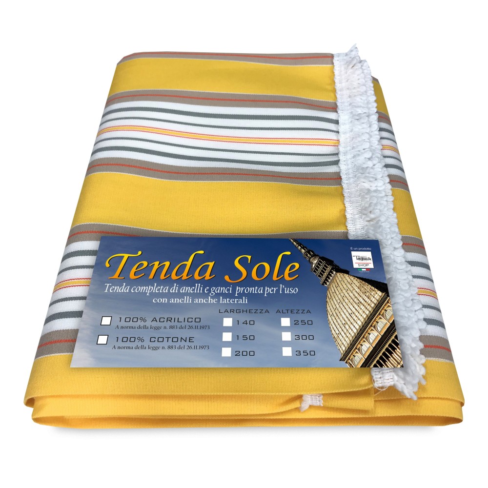 TENDA SOLE DA ESTERNO GIARDINO BALCONE RIGHINO GIALLO CONFEZIONATA TENDA SOLE DA ESTERNO GIARDINO BALCONE RIGHINO GIALLO CONFEZIONATA