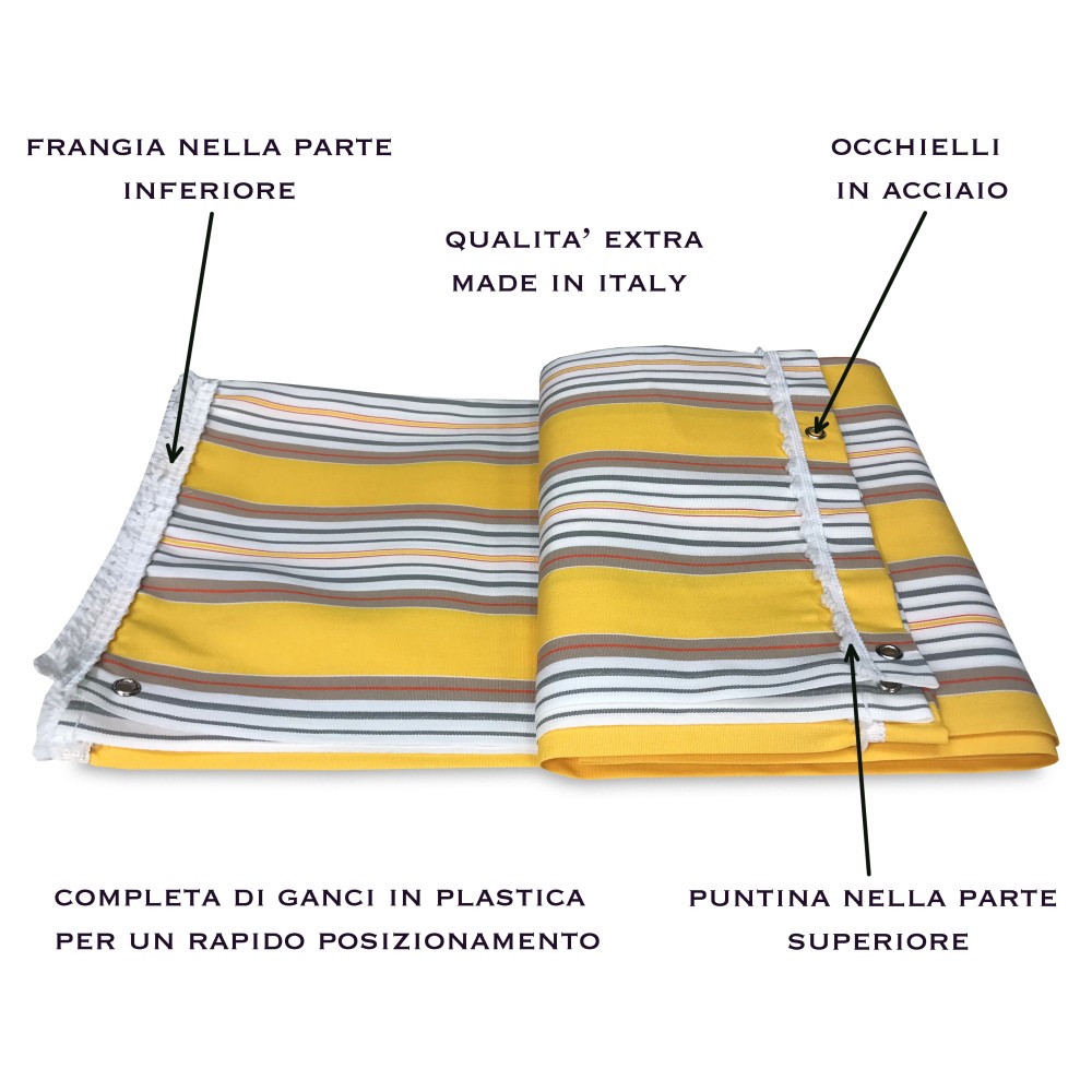 OUTDOOR Garden BALCONY Awning YELLOW Stripe Packaged