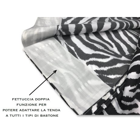 ZEBRA ZEBRA VORHANG WEISS SCHWARZ CM. 140X280 HERGESTELLT IN ITALIEN