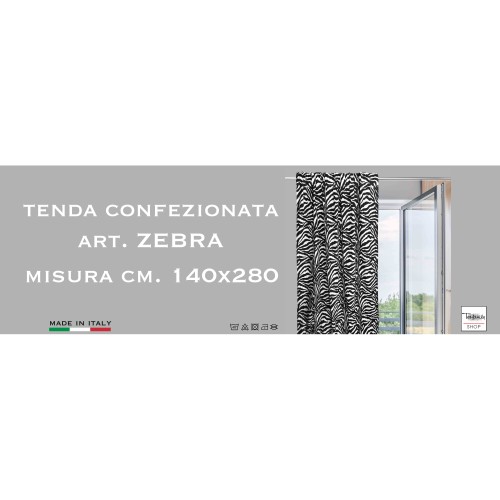 RIDEAU DE ZEBRA ZEBRA BLANC NOIR CM. 140X280 FABRIQUÉ EN ITALIE