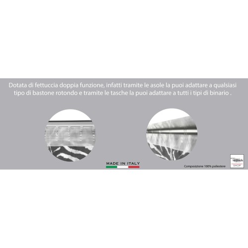 ZEBRA ZEBRA VORHANG WEISS SCHWARZ CM. 140X280 HERGESTELLT IN ITALIEN