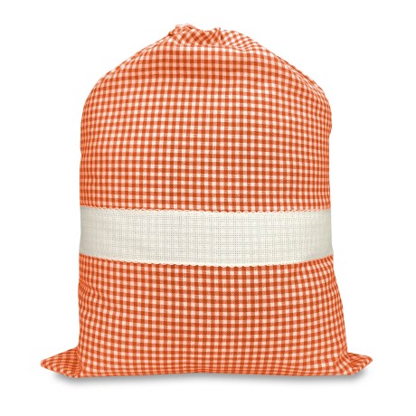 YARN-DYED CHECKERED KINDERGARTEN BAG with AIDA canvas to embroider the name