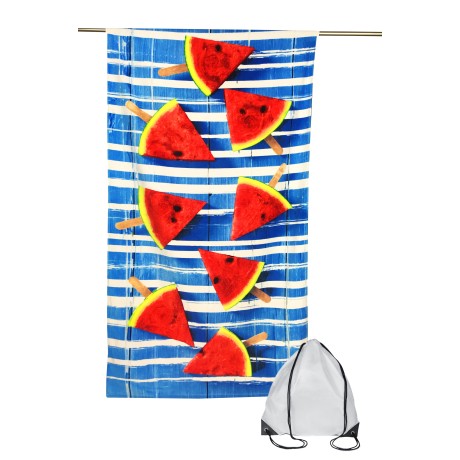 WATERMELON BEACH TOWEL ICE CREAM LARGE SIZE CM.80x160 with beach backpack