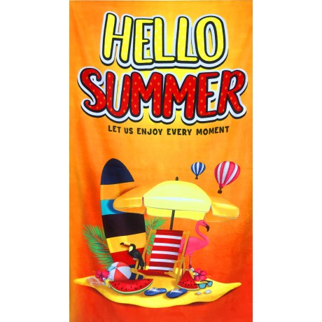 FOTO FROTTEE HANDTUCH GROSS GRÖSSE CM.80x160 HALLO SOMMER