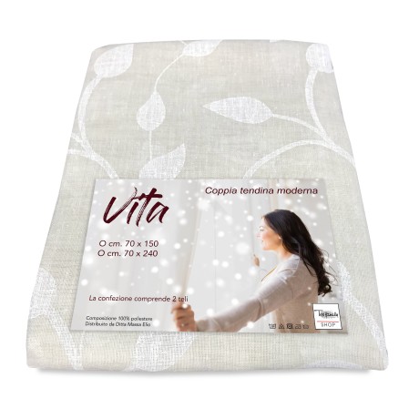 COPPIA TENDINA REGOLABILE VETRO VITA BEIGE