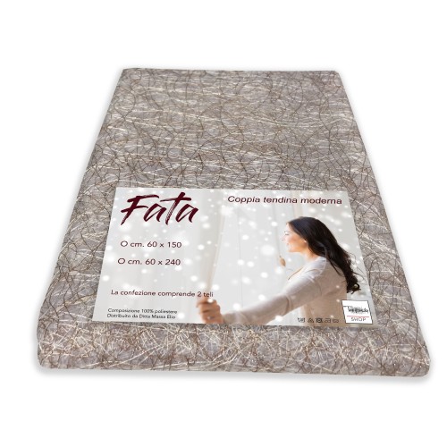 PAAR BRAUNE FEENGLAS VORHANG ORGANZA TAUSEND FÄDEN